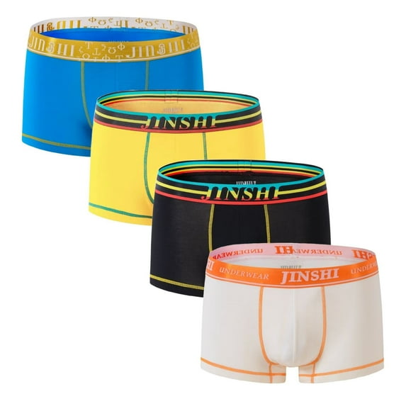 TANBOM Men's SuperSoft Boxer Brief Bamboo Viscose Underwear 4Multi02 M