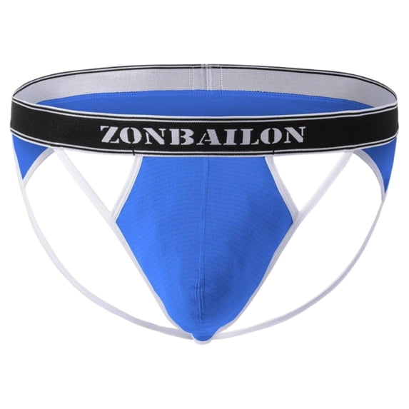TANBOM Men's Tagless Breathable Stretch Soft Thong Underwear, Blue, 1-Pack, M