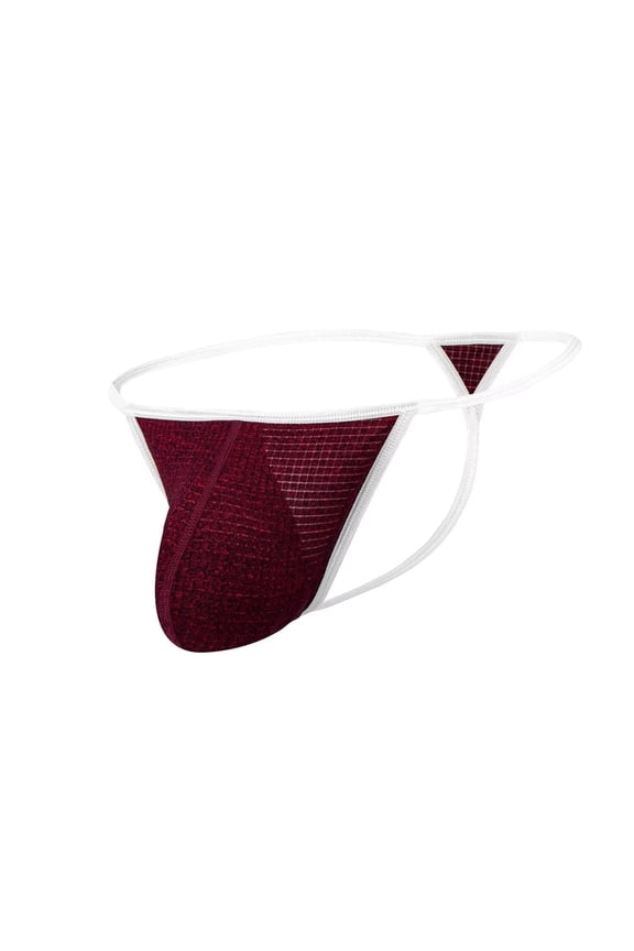 Men's Thong Bulge Pouch Lightweight Breathable Tagless Design Comfortable G-Strings Brick Red 3XL