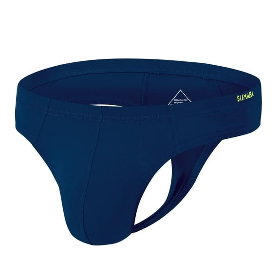 TANBOM Men's Thong Sexy Bulge Pouch Underwear Tagless Design Bamboo Viscose Comfortable Dark Blue 2XL