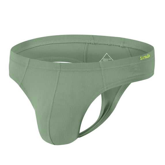 TANBOM Men's Thong Sexy Bulge Pouch Underwear Tagless Design Bamboo Viscose Comfortable Green L