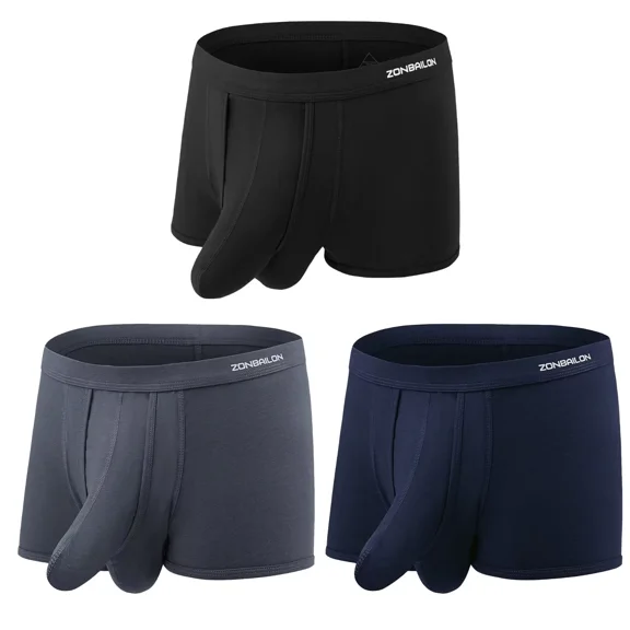 TANBOM Men's Underwear Flex Regular Modal Cotton Briefs Pack Black/Gray/Blue M 3-Pack