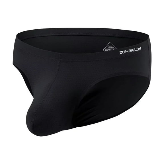 TANBOM Men's Bulge Enhancing Briefs Mesh Nylon Underwear Black XXL 1-Pack