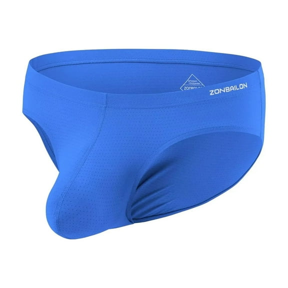TANBOM Men's Bulge Enhancing Briefs Mesh Nylon Underwear Blue XXL 1-Pack