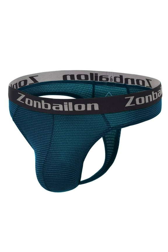 Mens Hot Men Thong Underwear Comfortable Athletic Stretch Thong Blue M