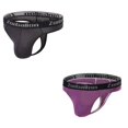 thumbnail image 1 of TANBOM Mens Hot Men Thong Underwear Comfortable Athletic Stretch Thong Purple+Black M, 1 of 4