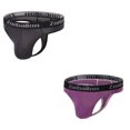 thumbnail image 1 of TANBOM Mens Hot Men Thong Underwear Comfortable Athletic Stretch Thong Purple+Black M, 1 of 9