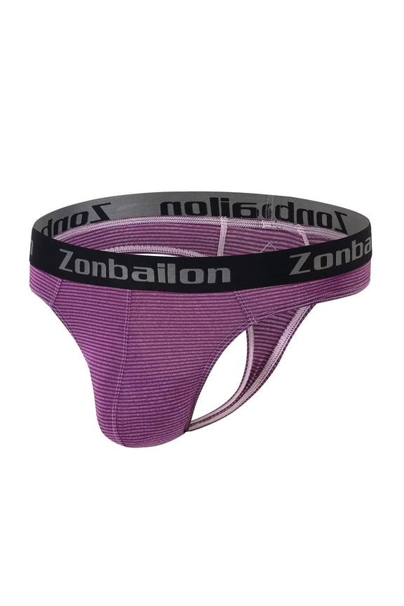 Mens Hot Men Thong Underwear Comfortable Athletic Stretch Thong Purple M