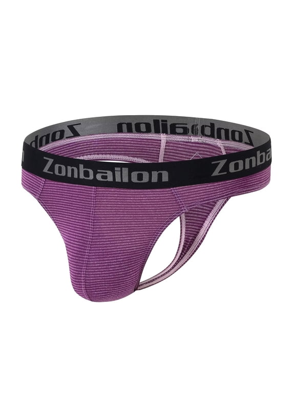 Mens Hot Men Thong Underwear Comfortable Athletic Stretch Thong Purple XL