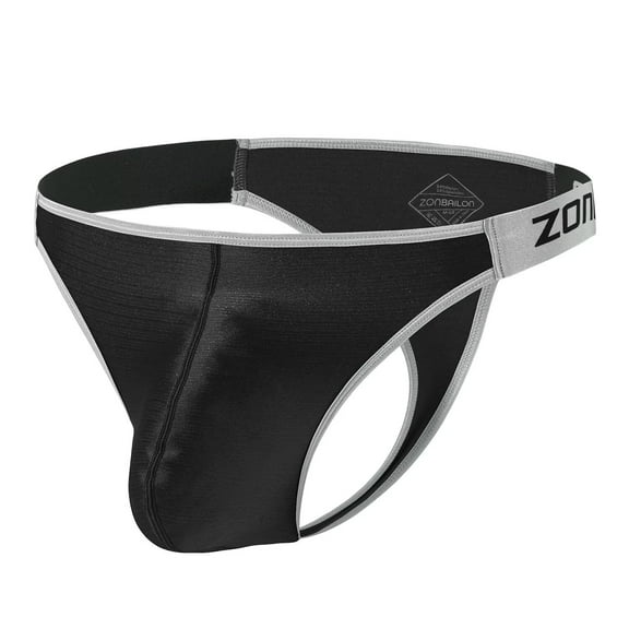 TANBOM Mens Sexy Bulge Enhancing Underwear Lightweight Breathable Thong Black M