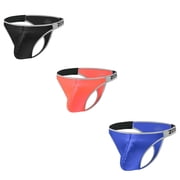 TANBOM Mens Sexy Bulge Enhancing Underwear Lightweight Breathable Thong Orange+Blue+Black M