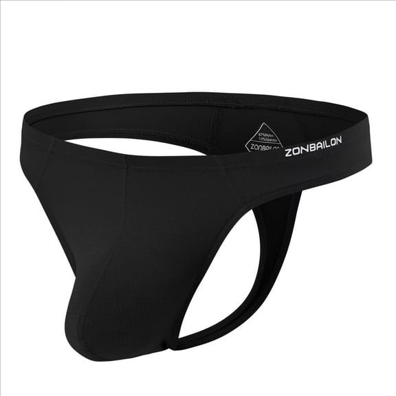 TANBOM Mens Sexy G String Bulge Pouch Breathable Lightweight Thong Black M