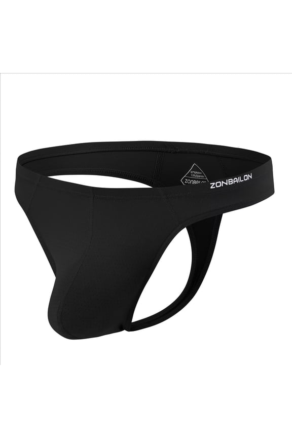 Mens Sexy G String Bulge Pouch Breathable Lightweight Thong Black M