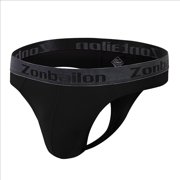 TANBOM Mens Sexy G String Bulge Pouch Breathable Lightweight Thong Black XXL
