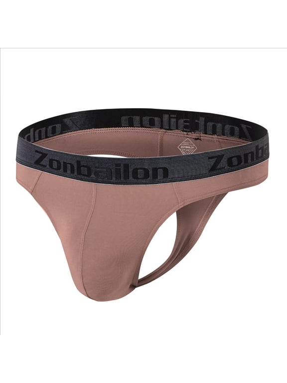 Mens Sexy G String Bulge Pouch Breathable Lightweight Thong Latte XL