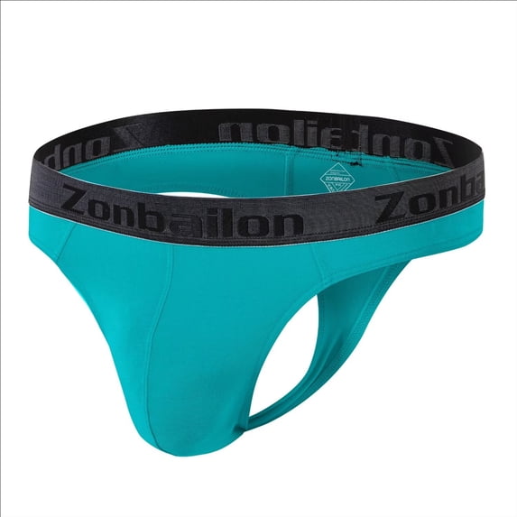 TANBOM Mens Sexy G String Bulge Pouch Breathable Lightweight Thong Light Green M