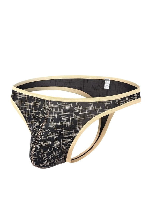 Mens Sexy G String Bulge Pouch Breathable Lightweight Thong Underwear Black XL