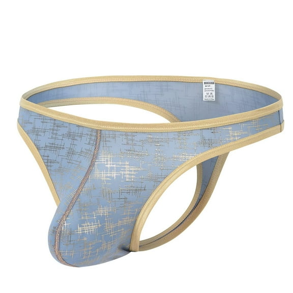 TANBOM Mens Sexy G String Bulge Pouch Breathable Lightweight Thong Underwear Blue M
