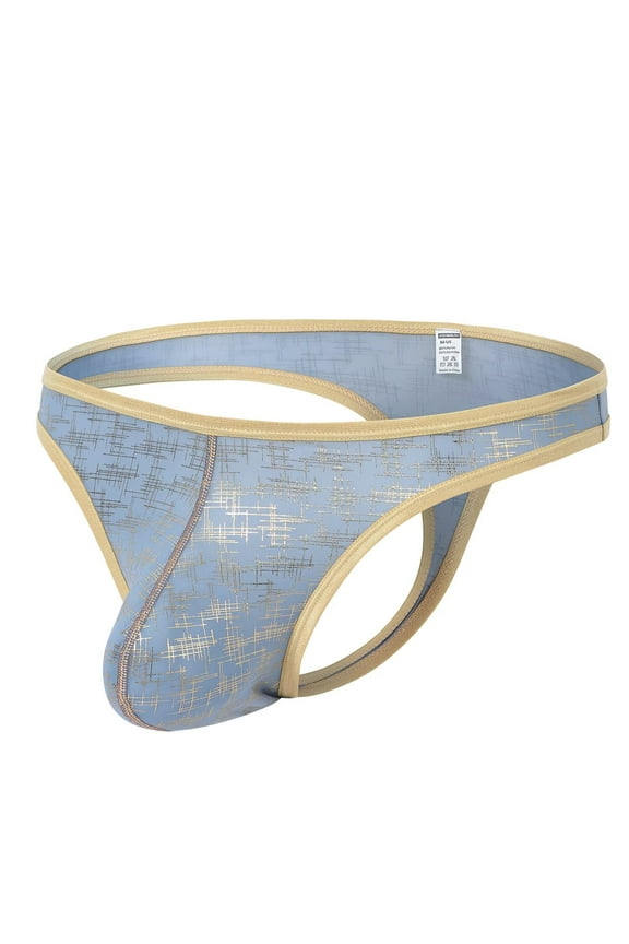 Mens Sexy G String Bulge Pouch Breathable Lightweight Thong Underwear Blue M