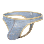 TANBOM Mens Sexy G String Bulge Pouch Breathable Lightweight Thong Underwear Blue XXL