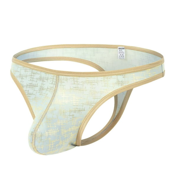 TANBOM Mens Sexy G String Bulge Pouch Breathable Lightweight Thong Underwear Light Green XXL