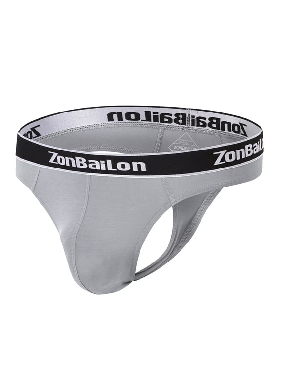 Mens Sexy G String Thongs Soft Bulge Pouch Breathable Stretchy Underwear Light Grey M
