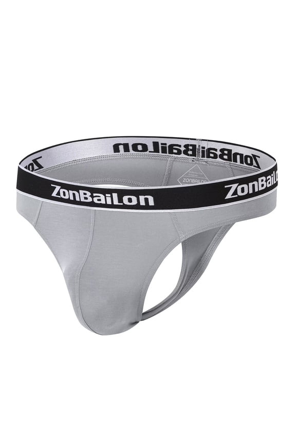 Mens Sexy G String Thongs Soft Bulge Pouch Breathable Stretchy Underwear Light Grey XL