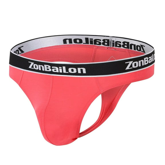 TANBOM Mens Sexy G String Thongs Soft Bulge Pouch Breathable Stretchy Underwear Red L