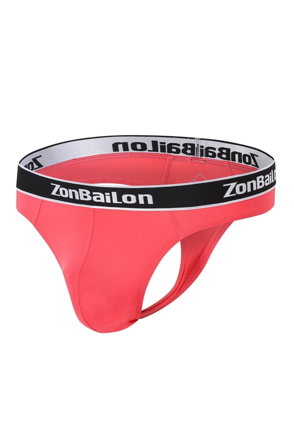 Mens Sexy G String Thongs Soft Bulge Pouch Breathable Stretchy Underwear Red M