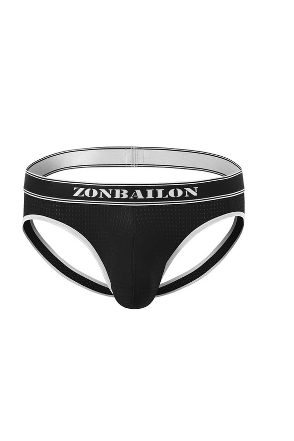 Mens Sexy Thong Underwear Lightweight Tagless Comfortable Underwear Black L