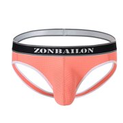 TANBOM Mens Sexy Thong Underwear Lightweight Tagless Comfortable Underwear Orange XXL