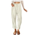 thumbnail image 1 of TANBOM Multicolor Comfortable Corduroy Fashion Zip Closure High Waist Casual Pants Women Off-white XL, 1 of 1