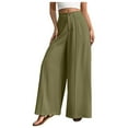 thumbnail image 1 of TANBOM Solid Big Bell Bottom Pants Resort Seaside Wide Leg Pants Slack Culottes Suit Pants Long Pants Women Green L, 1 of 1