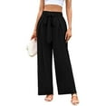 thumbnail image 1 of TANBOM Women's High Waist Wide-Leg Long Loose Casual Flowy Pants with Pockets Black S, 1 of 4