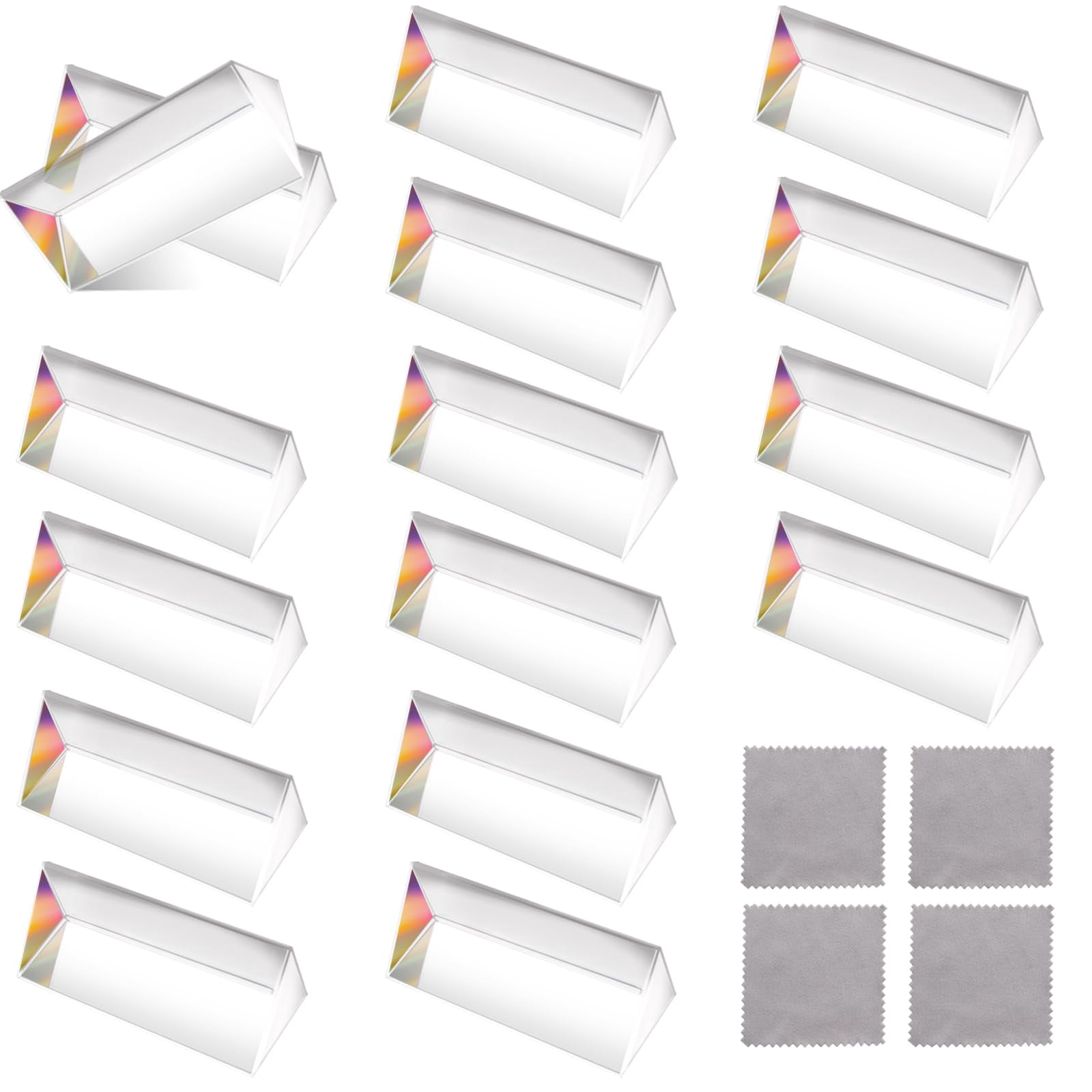 Translucent Triangular Frames TANEMUDO 14 Pcs Clear Triangular Prism Optical with Cleaning Cloth ...