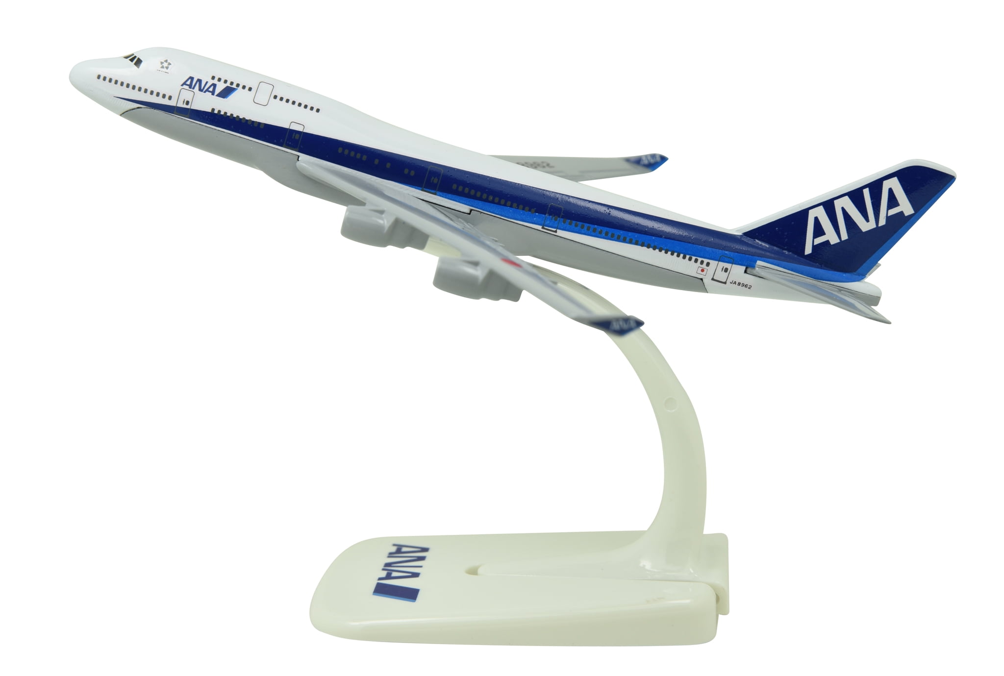 ANA 747-400D フィギュア 全日空商事 747-400D ANA 全日空 (ギアなし、木製台座プレート付
