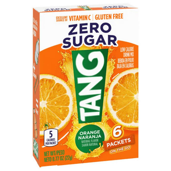 TANG Orange Naranja Packets Sugar Free New Look Drink Mix Lot of 3
