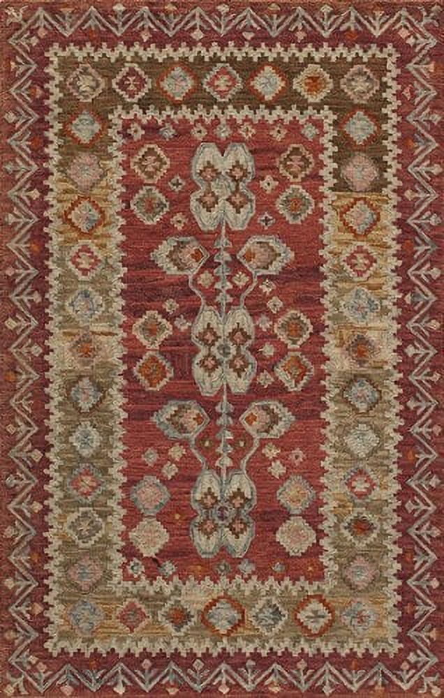 Handmade Red Wool Rectangular Area Rug 7'6" x 9'6"