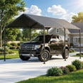 thumbnail image 1 of TANGJEAMER 10x20 ft Metal Carport Car Canopy Portable Car Tent Garage,Gray, 1 of 7