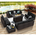 thumbnail image 1 of TANGJEAMER 12 Piece Patio Furniture Set with Fire Pit Table, All Weather Outdoor Sectional PE Rattan, Patio Conversation Sets with Cushions and Glass Coffee Table for Garden Lawn Balcony, 1 of 9
