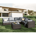 thumbnail image 1 of TANGJEAMER 7 Piece Patio Furniture Set, All Weather Outdoor Sectional PE Rattan, Patio Conversation Sets with Cushions and Glass Coffee Table for Garden Lawn Balcony Porch Deck, Grey, 1 of 6