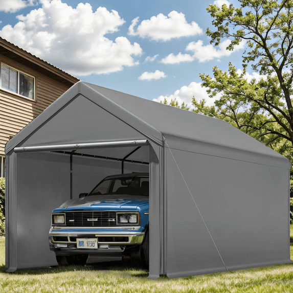 TANGJEAMER Carport 10'x20' Heavy Duty Car Canopy Portable Garage with Removable Sidewalls & Doors for Truck Boat Car Port, Party, Storage