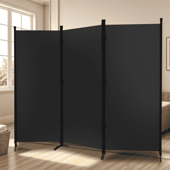 TANGJEAMER Room Divider-3 Panels Folding Privacy Screens, Partition Room Dividers Wall for Separation, Home, Office, Classroom, Studio(Black)