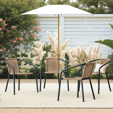 TANGJEAMER Stacking Chair,Handmade Rattan Chair,Indoor-Outdoor Stacking Chair(Brown)