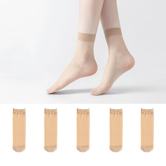 TANGNADE Ankle Socks for Women 1零 Pack Women's Nylon High Pantyhose Socks Khaki