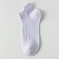 thumbnail image 1 of TANGNADE Ankle Socks for Women 1 Pair Hollow Out Mesh Solid Color High Elasticity Anti Slip Breathable Soft Absorption Shrink Athletic Socks Purple, 1 of 4