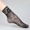 thumbnail image 1 of TANGNADE Ankle Socks for Women 1 Pairs Lace Fishnet Short Stockings Socks Black2, 1 of 4