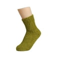 thumbnail image 1 of TANGNADE Ankle Socks for Women Solid Color 1 Pair Plush Winter Thickened Floor Sleeping Fuzzy Socks Army Green, 1 of 4