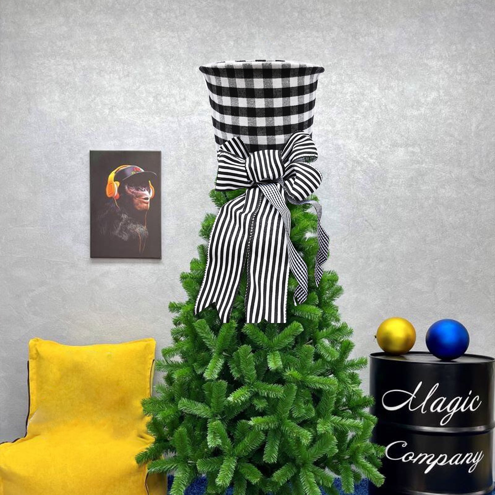 TANGNADE Band Clearances Christmas Tree Topper Hat Xmas Tree Top Hat