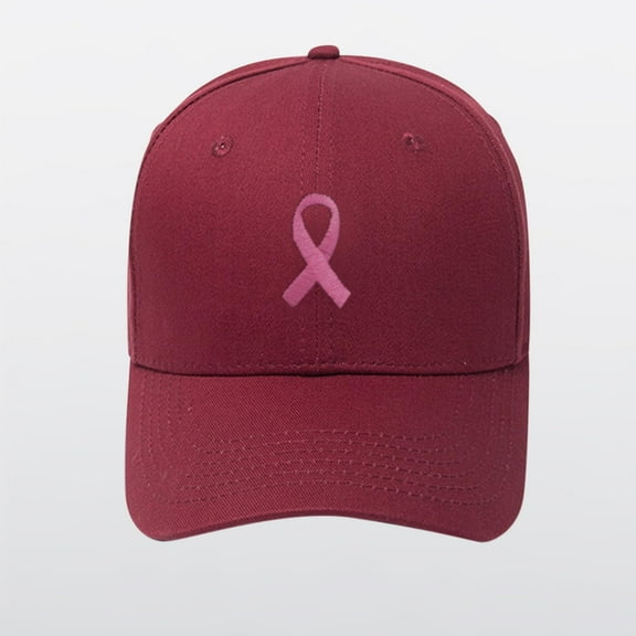 TANGNADE Baseball Hats for Women Breast Cancer Embroidered Adjustable Awareness Hat Gifts Woman Summer Hats Wine